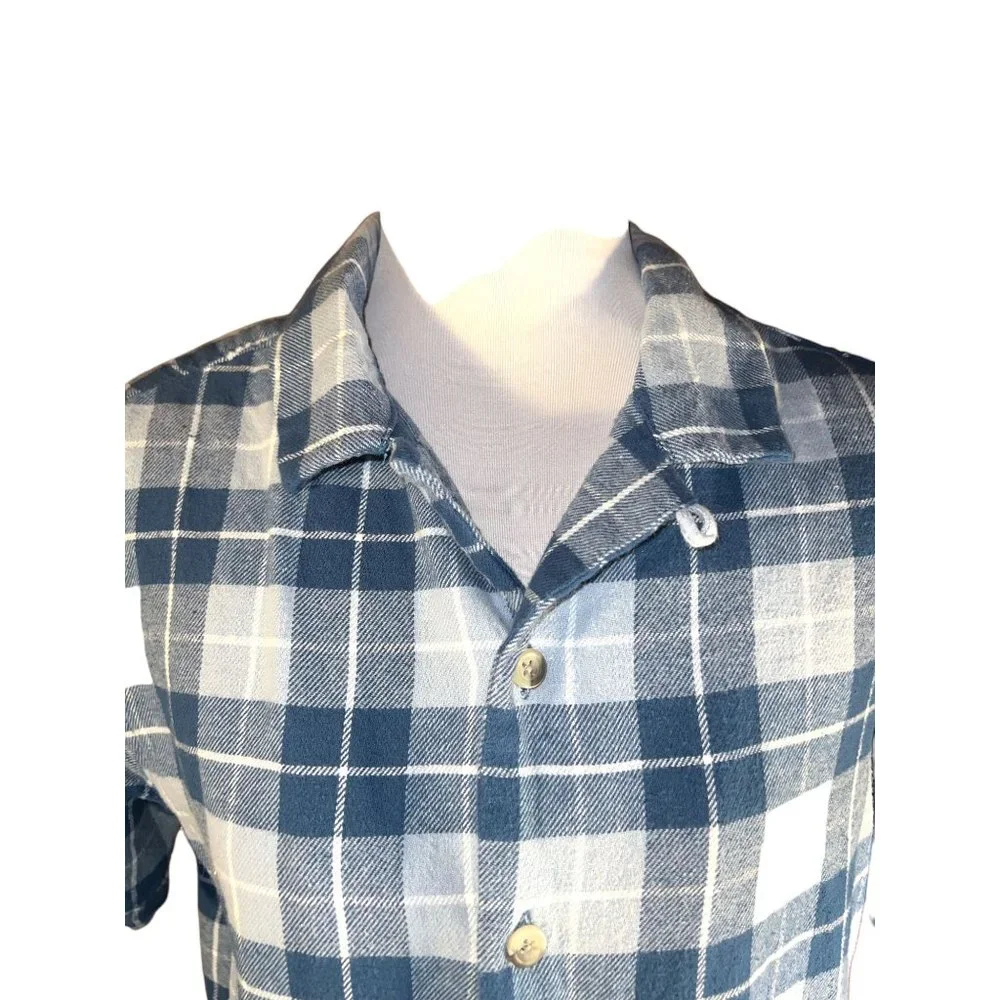 Pacsun Shirt Mens Small Blue Plaid Short Sleeve Button Front - Picture 5 of 9